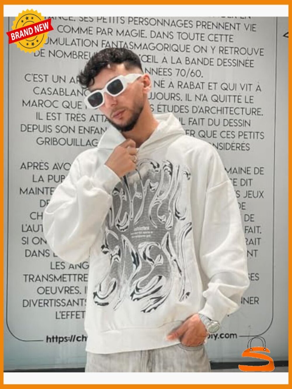 Oversized Y2k Graphic Hoodie Heavyweight Pullover Streetwear - Picture 3 of 7